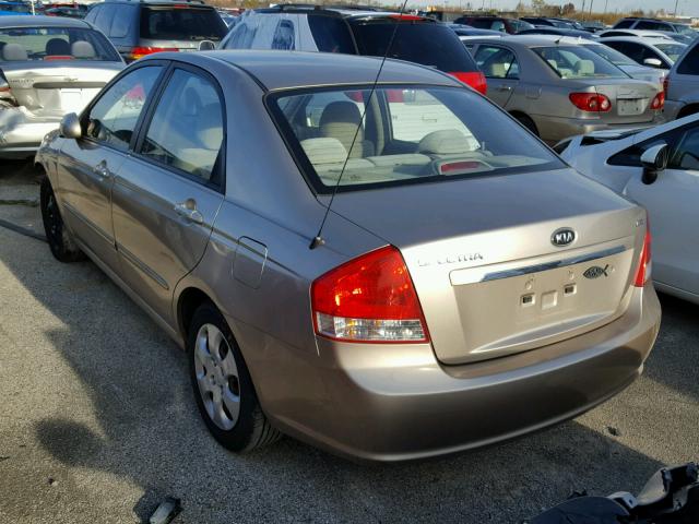 KNAFE221695586620 - 2009 KIA SPECTRA EX GOLD photo 3