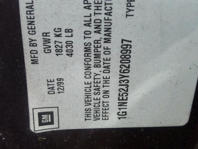 1G1NE52J3Y6208997 - 2000 CHEVROLET MALIBU LS BROWN photo 10