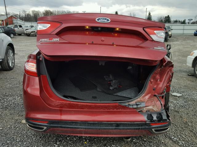 3FA6P0T94FR190397 - 2015 FORD FUSION SE RED photo 9