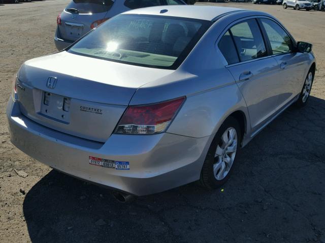 1HGCP26808A071014 - 2008 HONDA ACCORD EXL SILVER photo 4