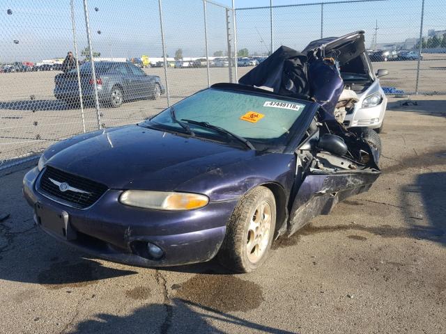 3C3EL55H6XT593731 - 1999 CHRYSLER SEBRING JX BLUE photo 2