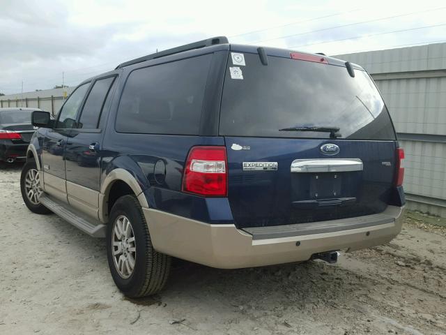 1FMFK17557LA08336 - 2007 FORD EXPEDITION BLUE photo 3