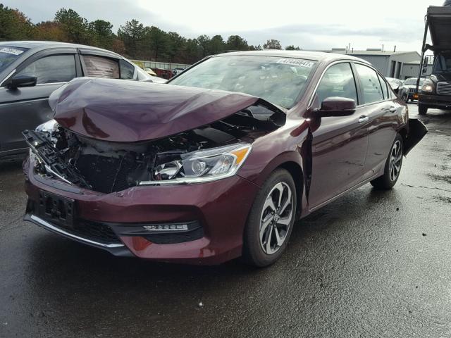 1HGCR2F91HA064530 - 2017 HONDA ACCORD EXL BURGUNDY photo 2