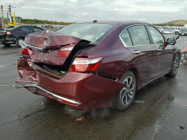 1HGCR2F91HA064530 - 2017 HONDA ACCORD EXL BURGUNDY photo 4