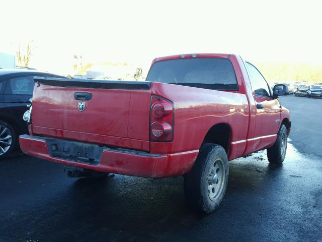 1D7HA16K98J158489 - 2008 DODGE RAM 1500 S RED photo 4