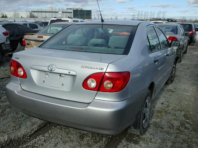 2T1BR32E05C878159 - 2005 TOYOTA COROLLA CE SILVER photo 4