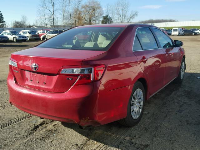 4T1BF1FK3EU833616 - 2014 TOYOTA CAMRY L RED photo 4