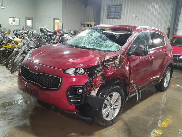 KNDPMCAC2H7177813 - 2017 KIA SPORTAGE L RED photo 2