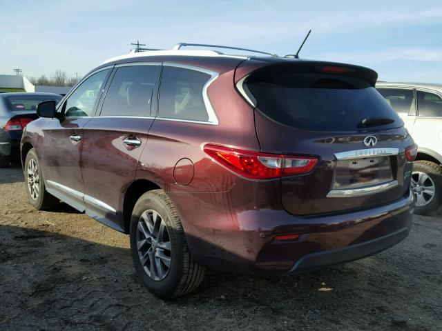 5N1AL0MM7DC317279 - 2013 INFINITI JX35 BASE MAROON photo 3