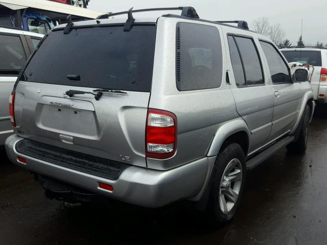 JN8DR09Y72W720495 - 2002 NISSAN PATHFINDER SILVER photo 4