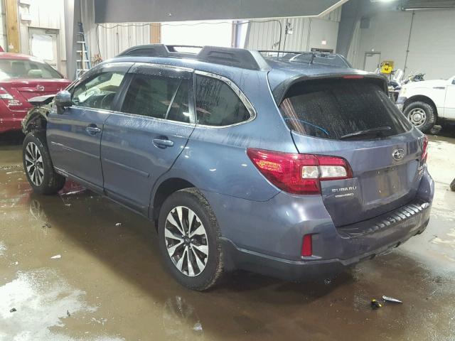 4S4BSAJC9G3298750 - 2016 SUBARU OUTBACK 2. BLUE photo 3