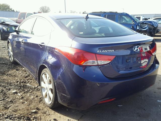 5NPDH4AEXBH048154 - 2011 HYUNDAI ELANTRA GL BLUE photo 3