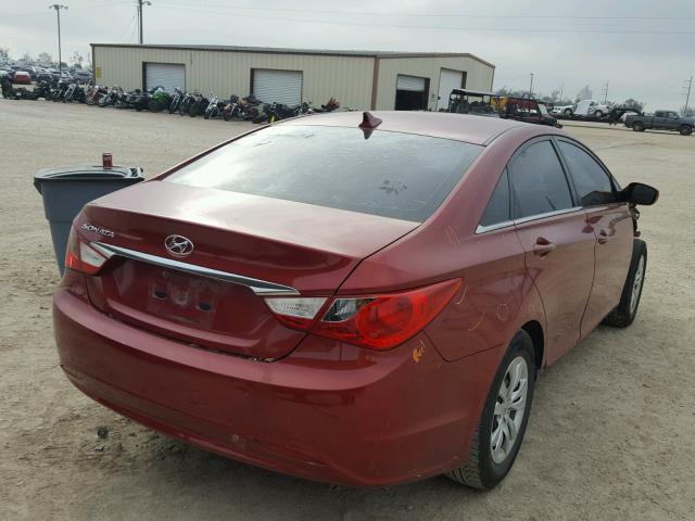 5NPEB4AC5BH085018 - 2011 HYUNDAI SONATA GLS RED photo 4