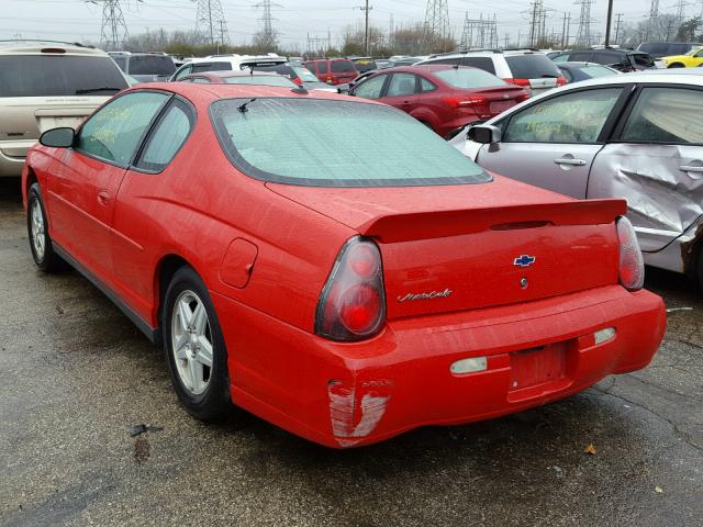 2G1WW12E249306922 - 2004 CHEVROLET MONTE CARL RED photo 3