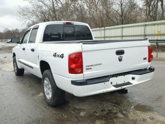 1D7HW48N27S128317 - 2007 DODGE DAKOTA QUA WHITE photo 3