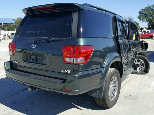 5TDZT34A27S291126 - 2007 TOYOTA SEQUOIA SR GREEN photo 4