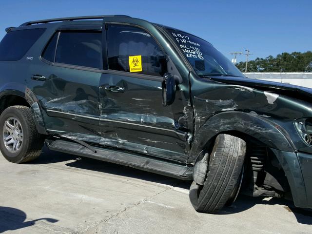 5TDZT34A27S291126 - 2007 TOYOTA SEQUOIA SR GREEN photo 9