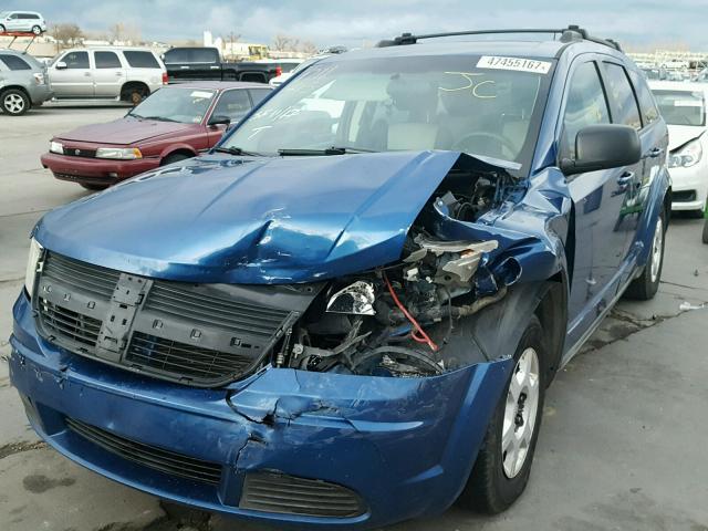 3D4GG47B39T590688 - 2009 DODGE JOURNEY SE BLUE photo 2