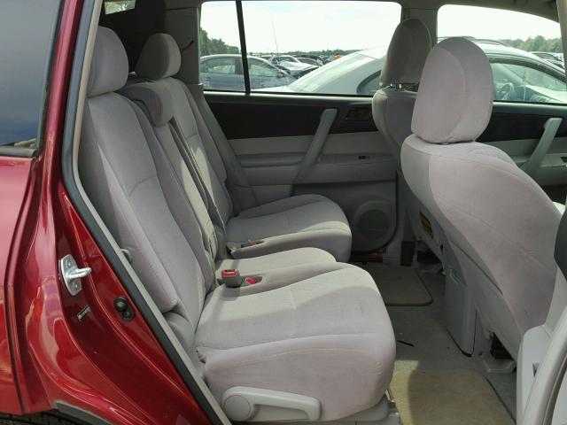 JTEDS41A682024079 - 2008 TOYOTA HIGHLANDER RED photo 6