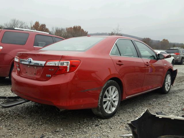 4T1BD1FK2EU109325 - 2014 TOYOTA CAMRY HYBR RED photo 4