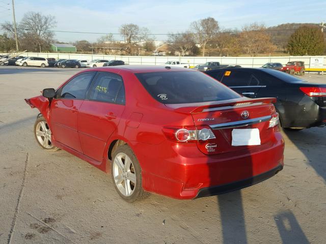 2T1BU4EEXDC018624 - 2013 TOYOTA COROLLA BA RED photo 3