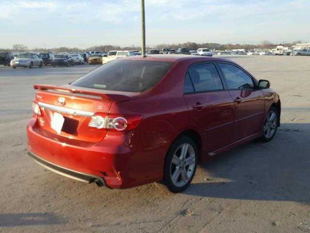 2T1BU4EEXDC018624 - 2013 TOYOTA COROLLA BA RED photo 4