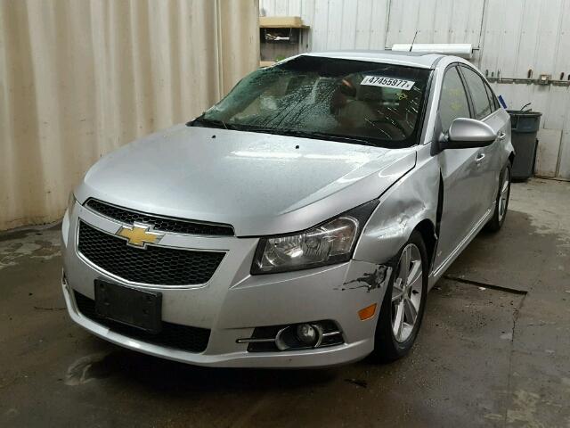 1G1PE5SB9D7319818 - 2013 CHEVROLET CRUZE LT SILVER photo 2