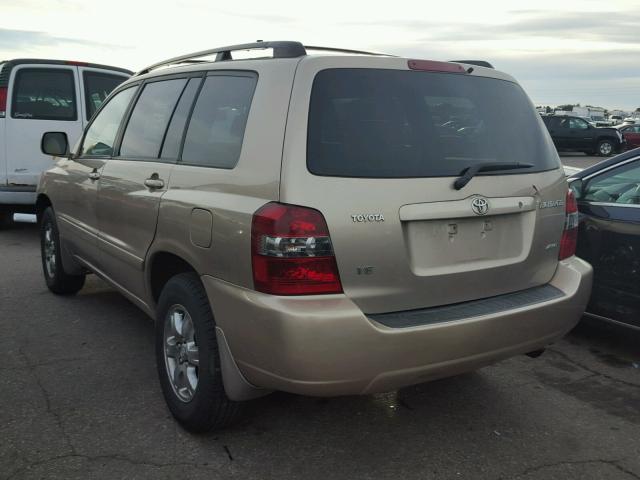 JTEEP21A950071723 - 2005 TOYOTA HIGHLANDER TAN photo 3