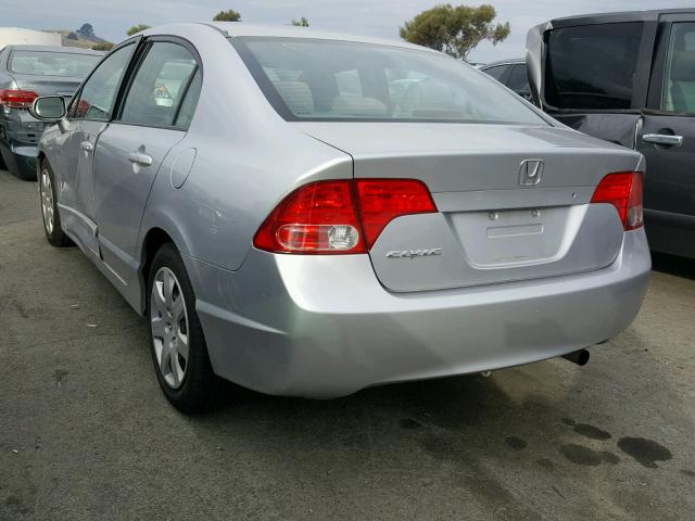 2HGFA16588H344118 - 2008 HONDA CIVIC LX SILVER photo 3