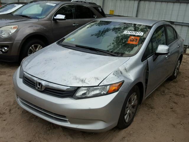 19XFB2F5XCE391513 - 2012 HONDA CIVIC LX SILVER photo 2