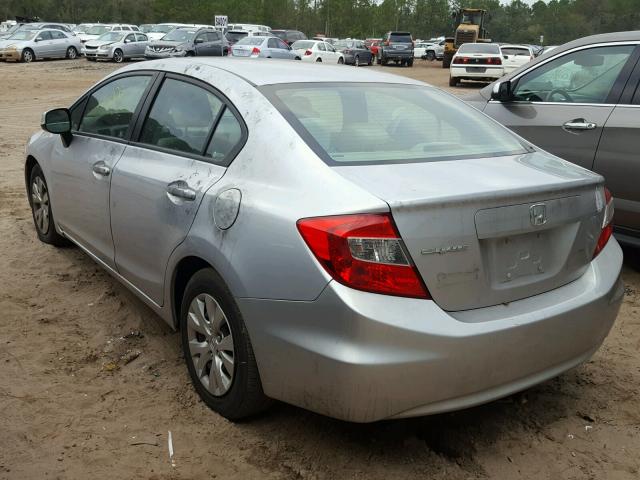 19XFB2F5XCE391513 - 2012 HONDA CIVIC LX SILVER photo 3