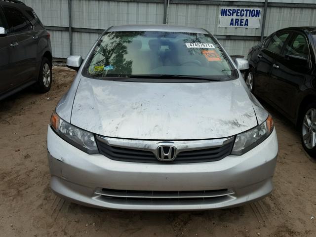 19XFB2F5XCE391513 - 2012 HONDA CIVIC LX SILVER photo 9