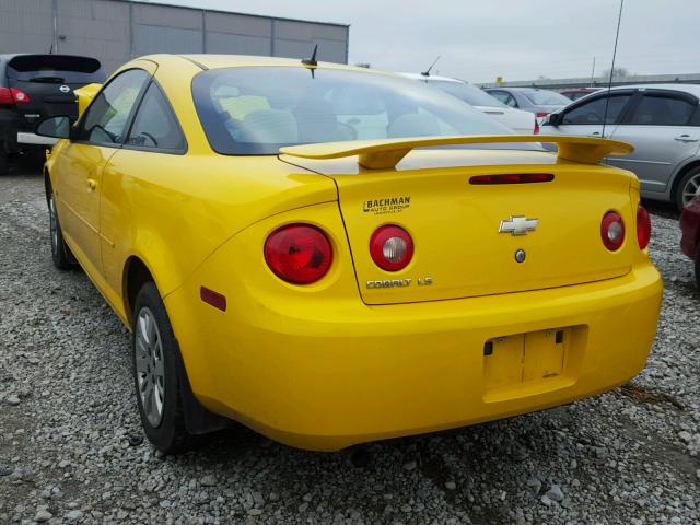 1G1AS18H497129399 - 2009 CHEVROLET COBALT LS YELLOW photo 3