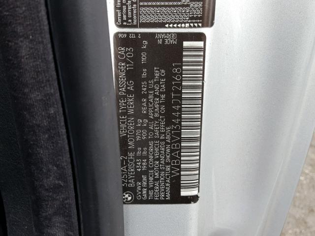 WBABV13444JT21681 - 2004 BMW 325 CI SUL SILVER photo 10
