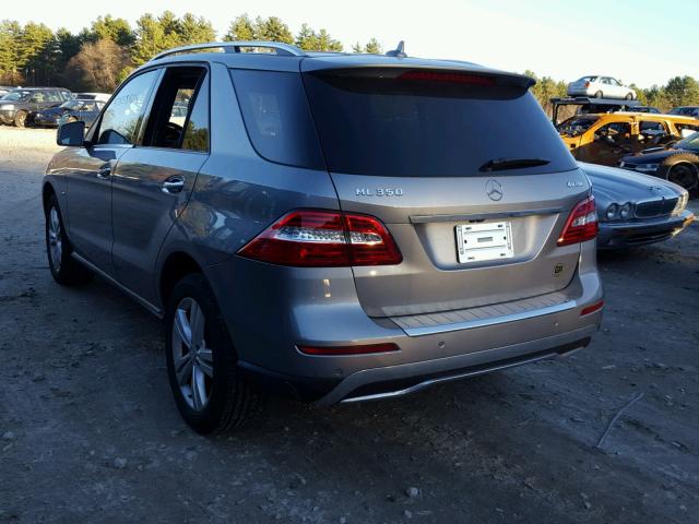 4JGDA5HB7CA079209 - 2012 MERCEDES-BENZ ML 350 4MA GRAY photo 3