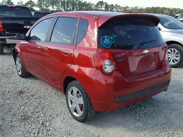 KL1TG6DE2BB127445 - 2011 CHEVROLET AVEO LT RED photo 3