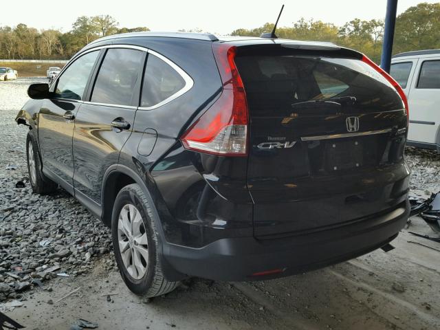 5J6RM4H77CL001888 - 2012 HONDA CR-V EXL BLACK photo 3