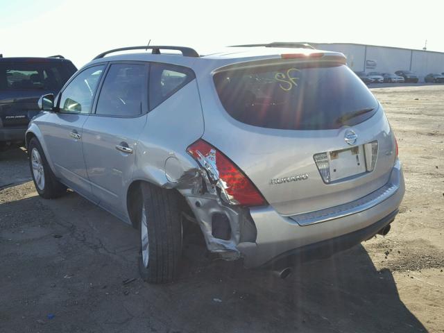 JN8AZ08W17W635520 - 2007 NISSAN MURANO SL SILVER photo 3