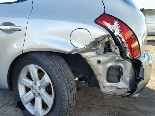 JN8AZ08W17W635520 - 2007 NISSAN MURANO SL SILVER photo 9