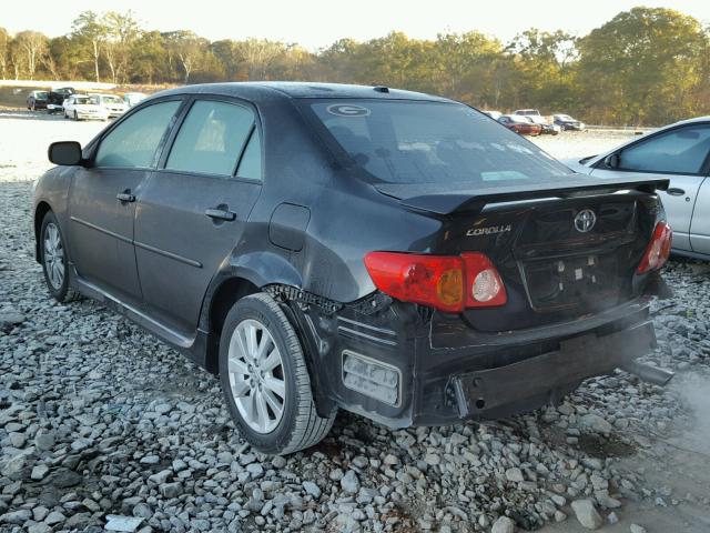 1NXBU40E89Z093769 - 2009 TOYOTA COROLLA BA BLACK photo 3