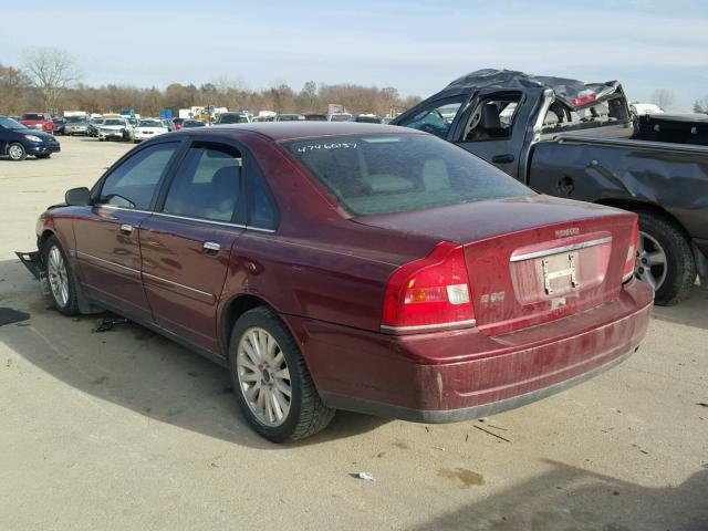 YV1TS92D441342878 - 2004 VOLVO S80 BURGUNDY photo 3