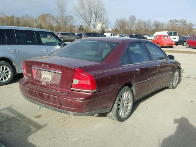 YV1TS92D441342878 - 2004 VOLVO S80 BURGUNDY photo 4