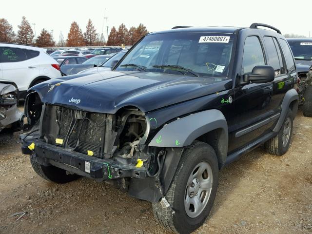 1J4GL48K75W544755 - 2005 JEEP LIBERTY SP BLACK photo 2