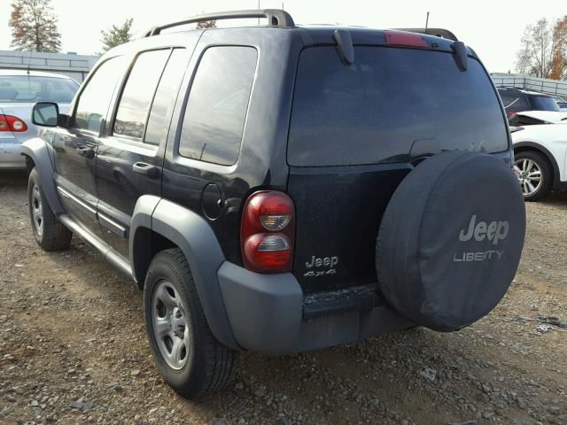 1J4GL48K75W544755 - 2005 JEEP LIBERTY SP BLACK photo 3