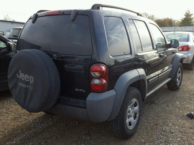 1J4GL48K75W544755 - 2005 JEEP LIBERTY SP BLACK photo 4