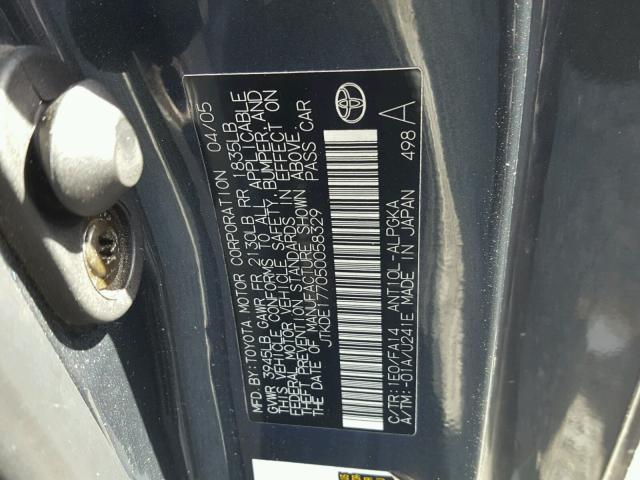 JTKDE177050058329 - 2005 TOYOTA SCION TC 灰色 照片 10