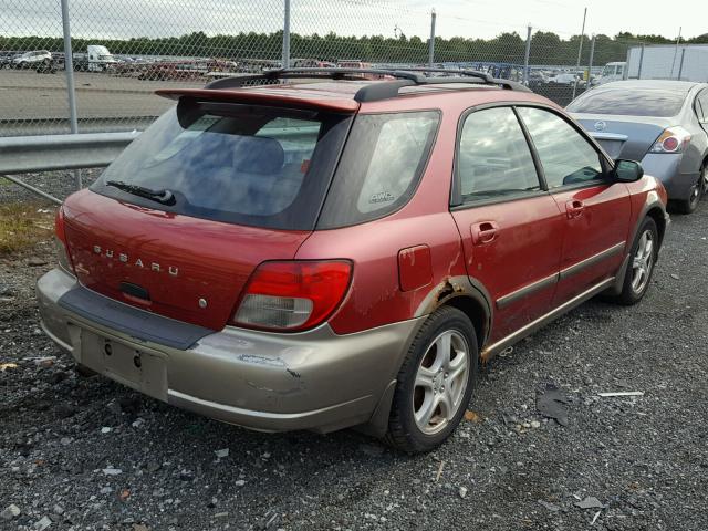 JF1GG68542H822503 - 2002 SUBARU IMPREZA OU RED photo 4