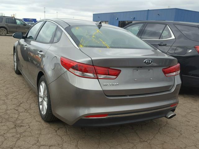 5XXGT4L36HG167699 - 2017 KIA OPTIMA LX GRAY photo 3