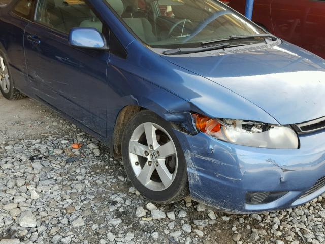 2HGFG12888H559450 - 2008 HONDA CIVIC EX BLUE photo 9