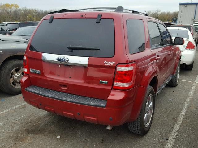 1FMCU0EG0AKC61637 - 2010 FORD ESCAPE LIM RED photo 4